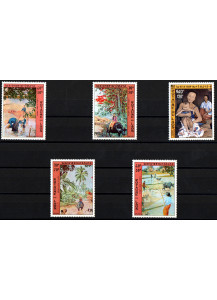 LAOS 1972 francobolli serie completa nuova Yvert e Tellier A 96/100 Marc Leguay